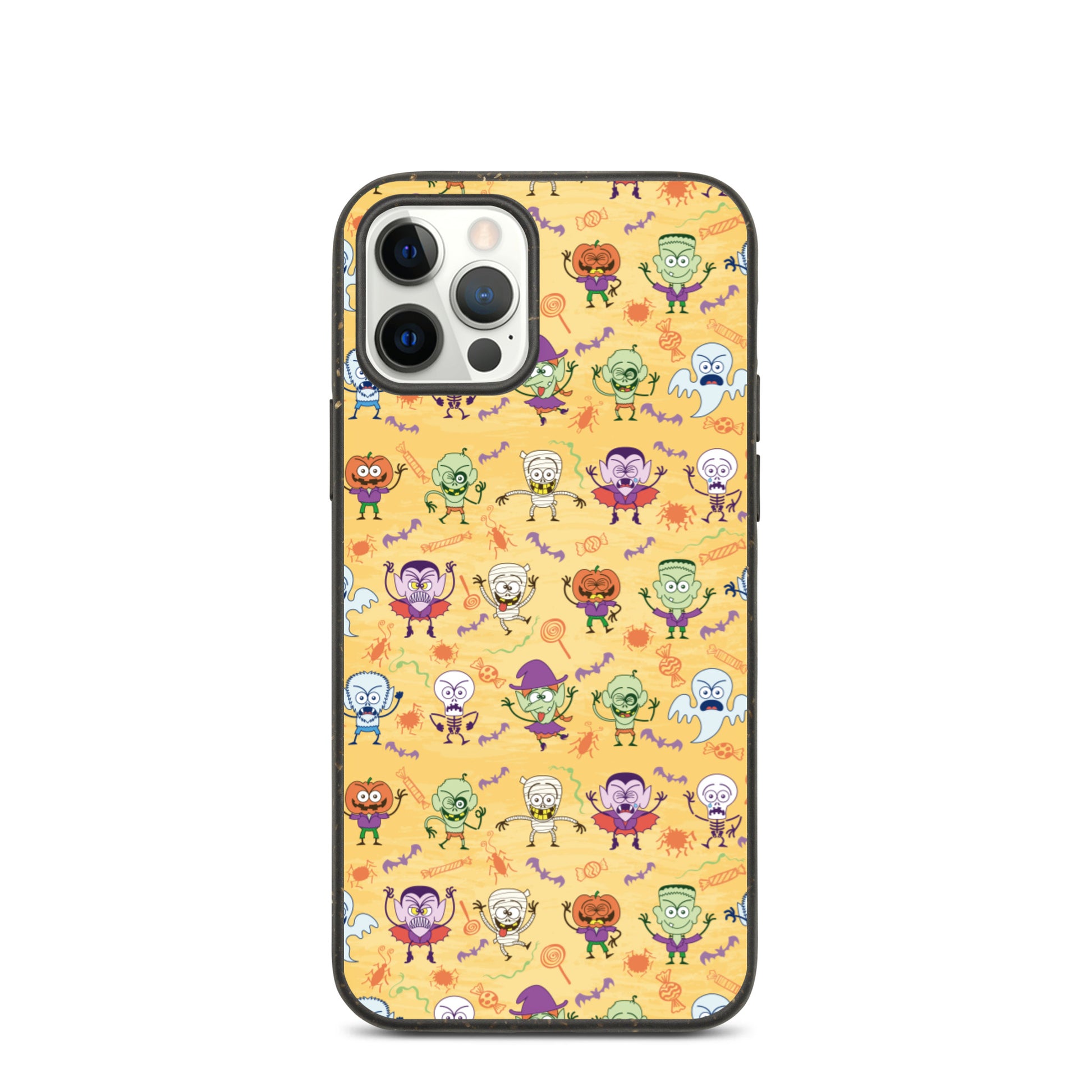 Halloween characters making funny faces Speckled iPhone case. IPhone 12 pro