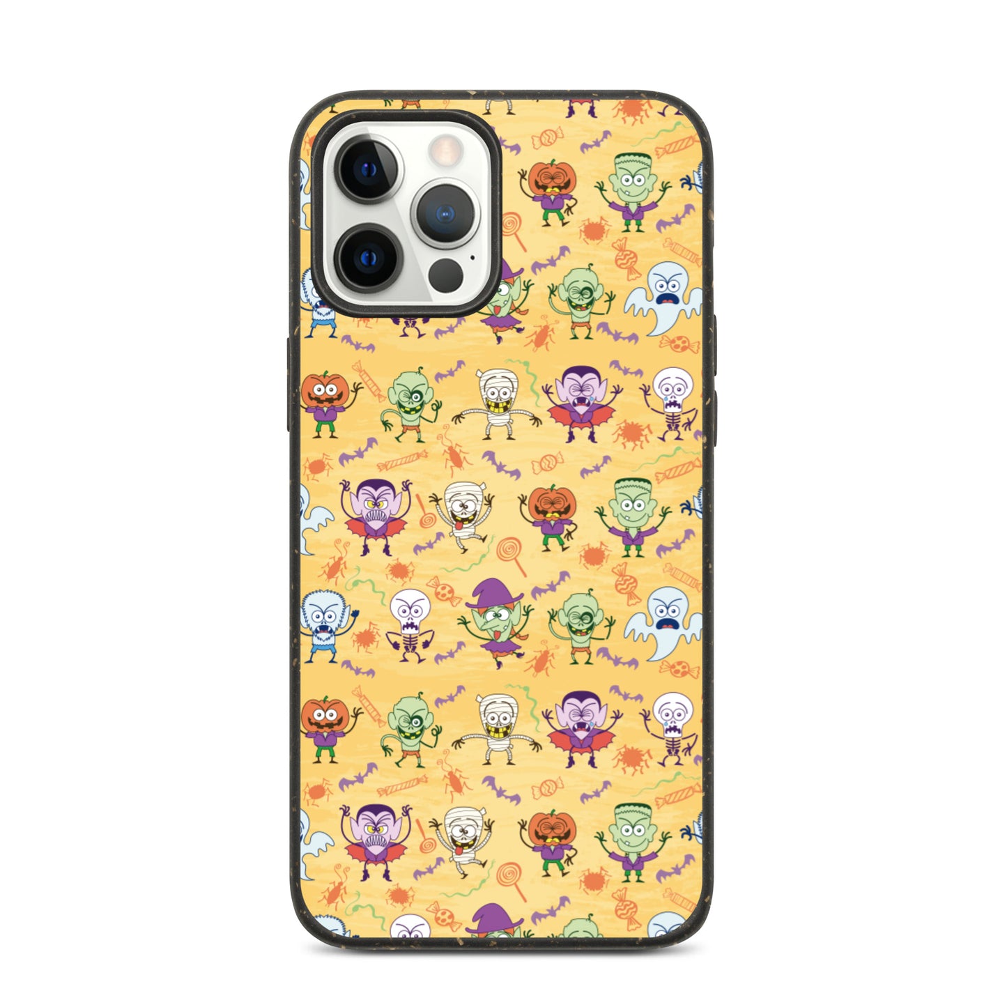 Halloween characters making funny faces Speckled iPhone case. IPhone 12 pro Max