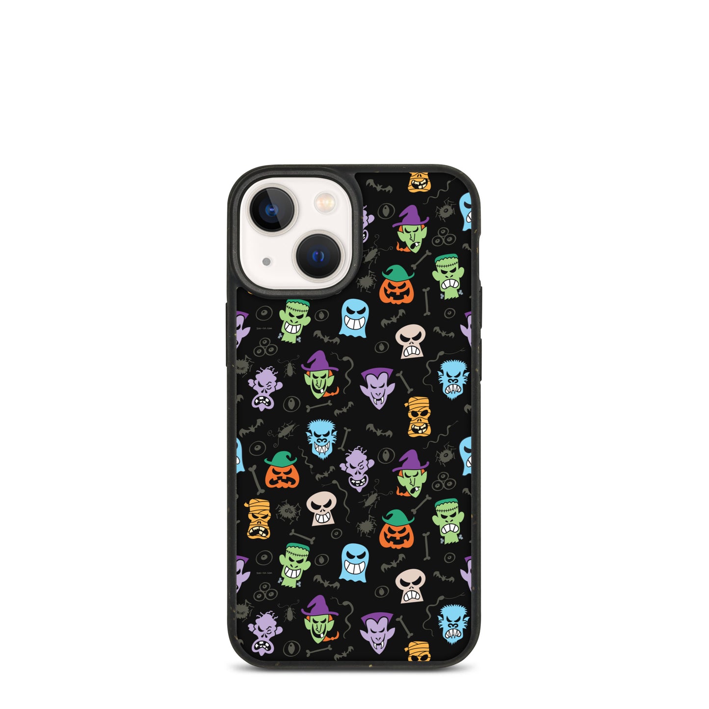 Scary Halloween faces Speckled iPhone case. iPhone 13 mini