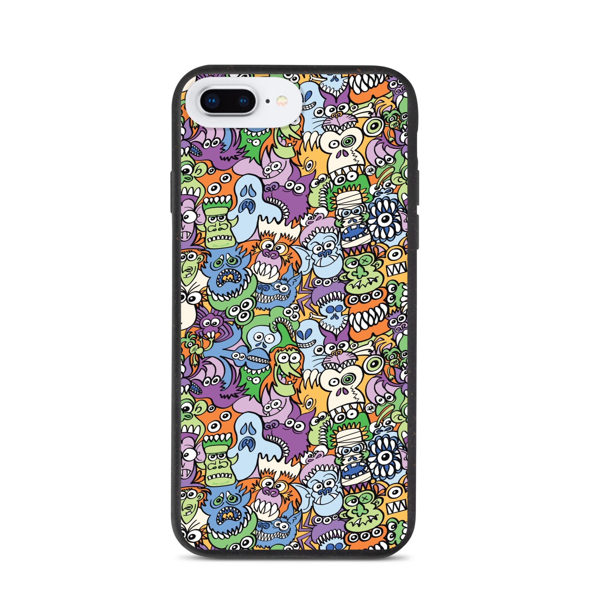 All the spooky Halloween monsters in a pattern design Speckled iPhone case. iphone 7 plus. iphone 8 plus