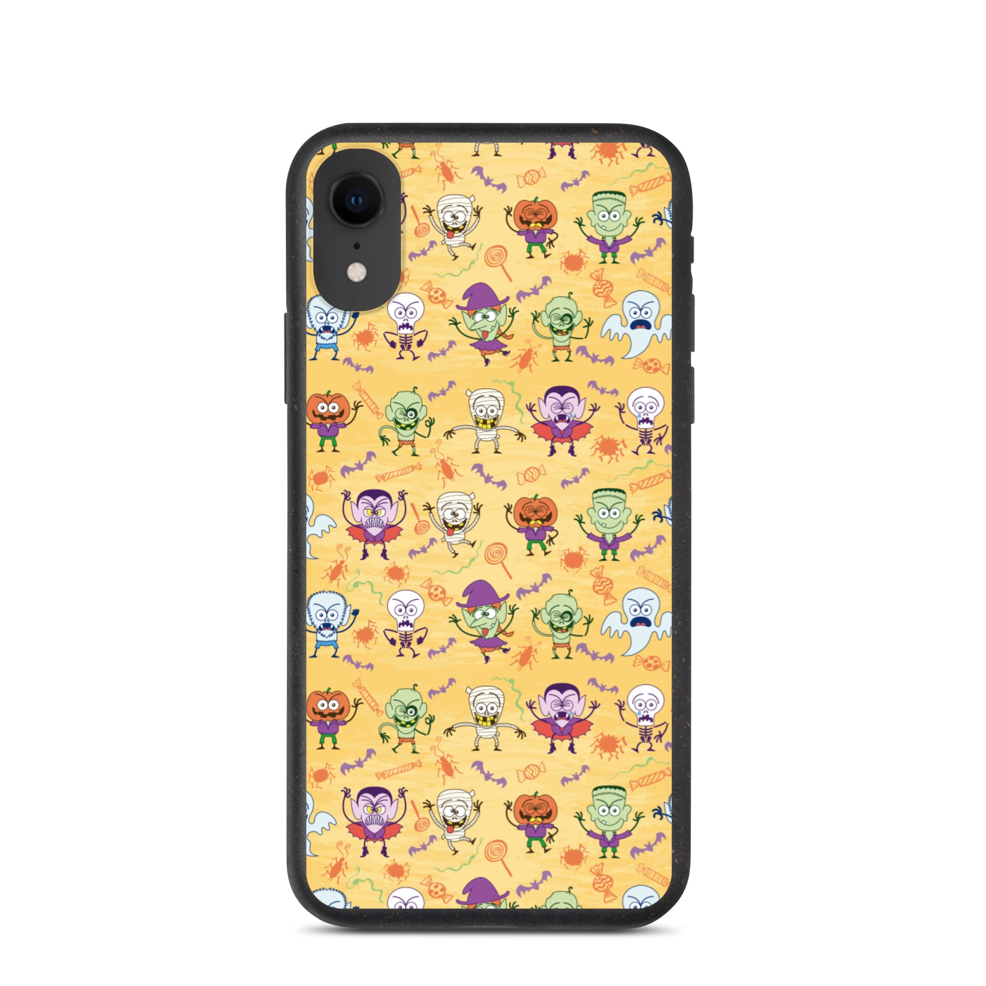 Halloween characters making funny faces Speckled iPhone case. IPhone XR 