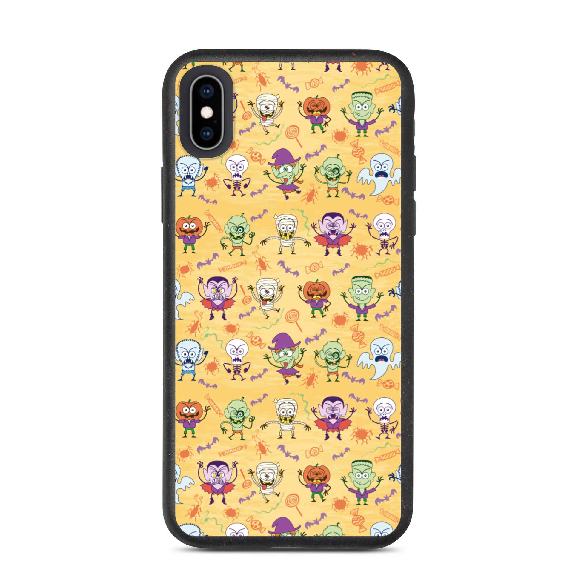 Halloween characters making funny faces Speckled iPhone case. IPhone XS Max