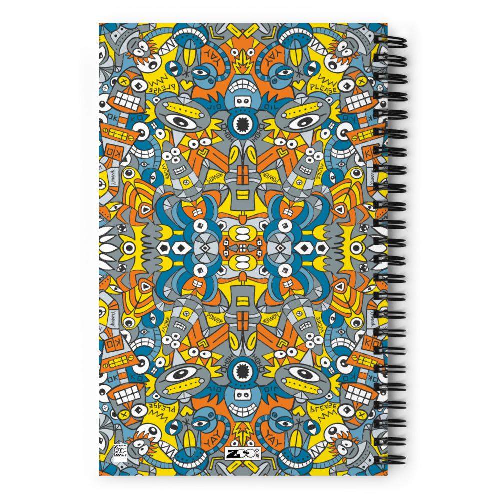 Retro robots doodle art Spiral notebook-Spiral notebooks