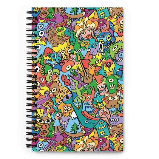 Cheerful crowd enjoying a lively carnival Spiral notebook-Spiral notebooks