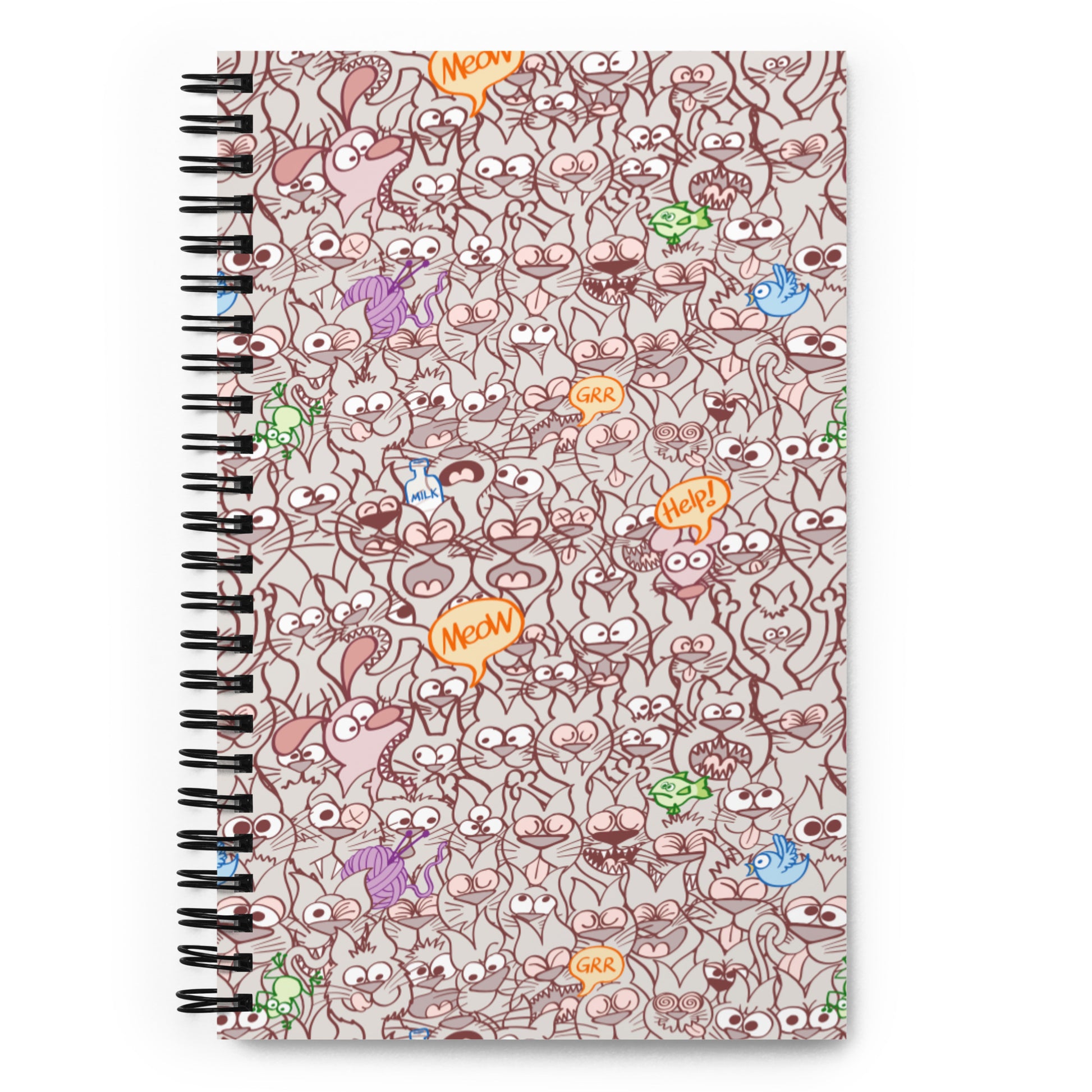 Exclusive design only for real cat lovers Spiral notebook. Front view