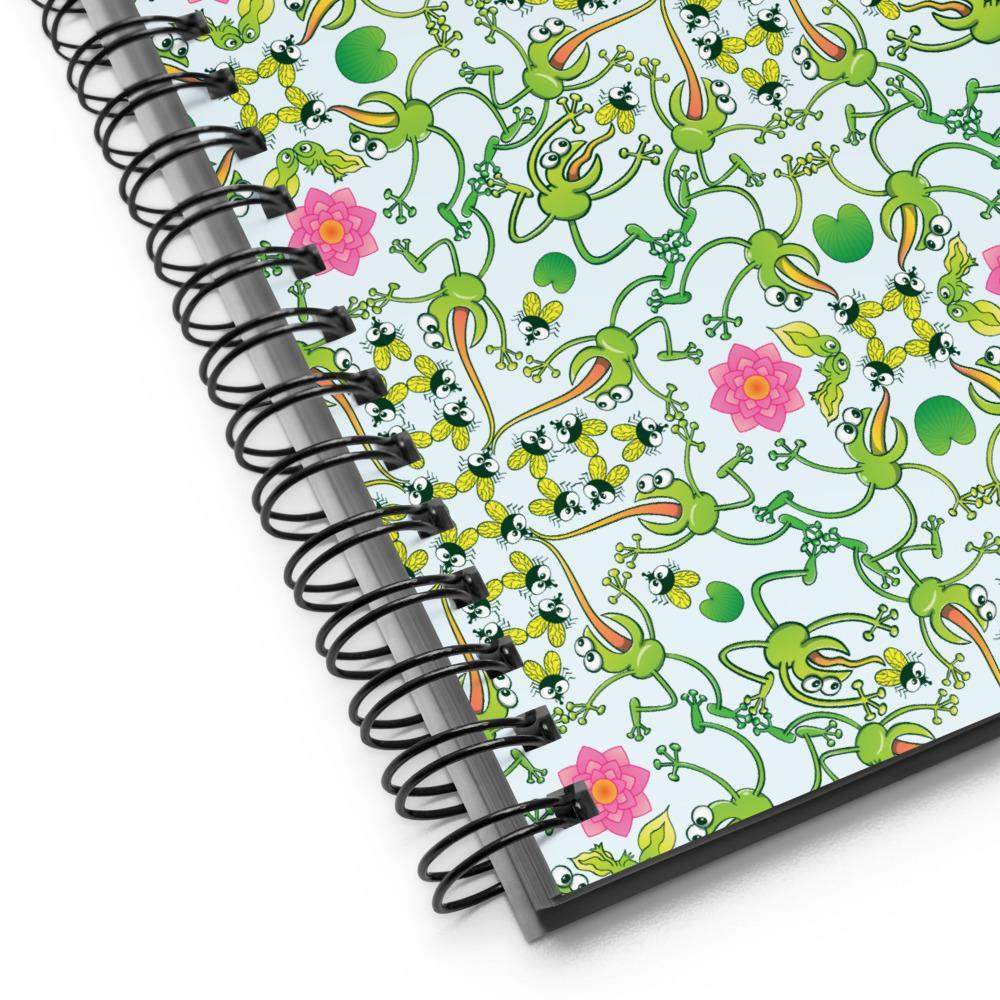 Funny frogs hunting flies Spiral notebook-Spiral notebooks