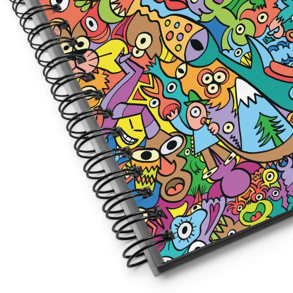 Cheerful crowd enjoying a lively carnival Spiral notebook-Spiral notebooks