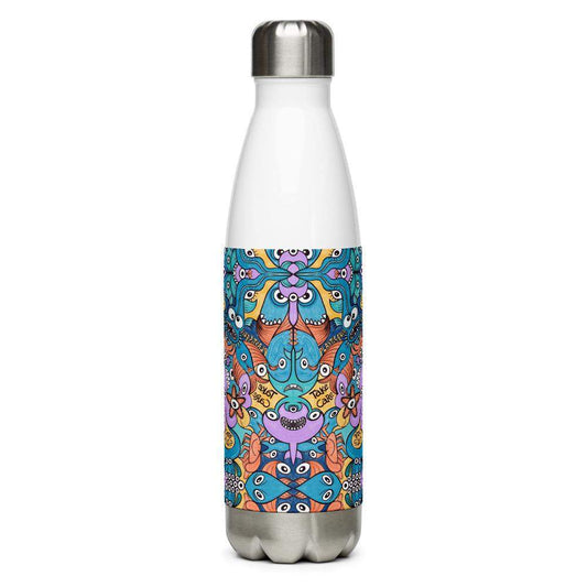 Wake up, time to take care of our sea Stainless Steel Water Bottle-Stainless steel water bottle