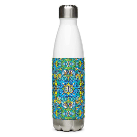 Exotic birds tropical pattern Stainless Steel Water Bottle-Stainless steel water bottle