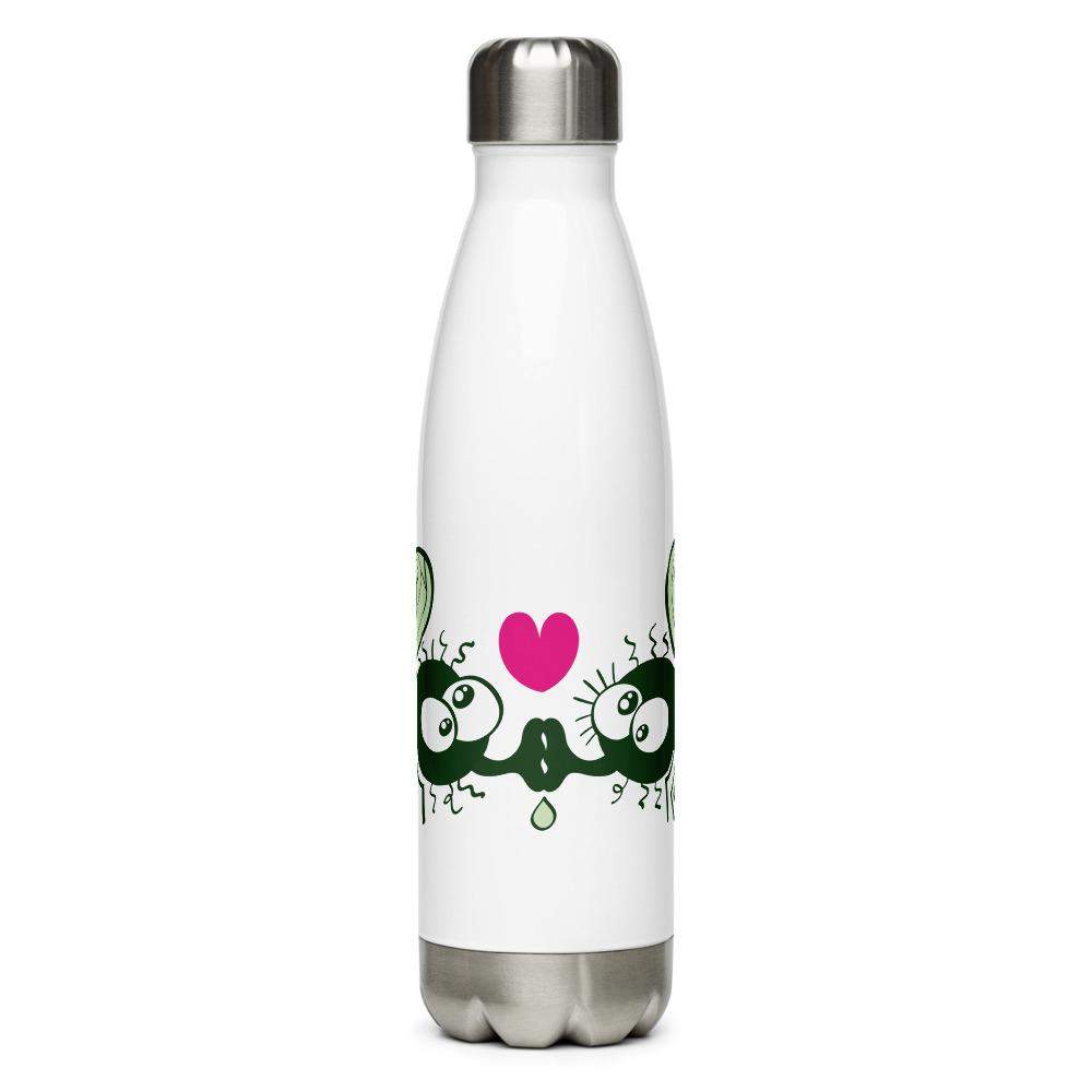Funny houseflies kissing passionately Stainless Steel Water Bottle-Stainless steel water bottle
