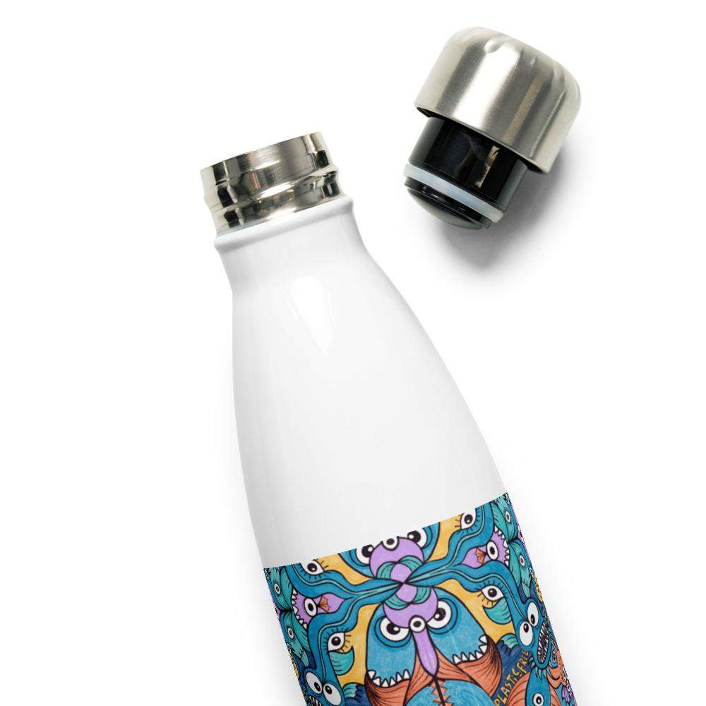 Wake up, time to take care of our sea Stainless Steel Water Bottle-Stainless steel water bottle