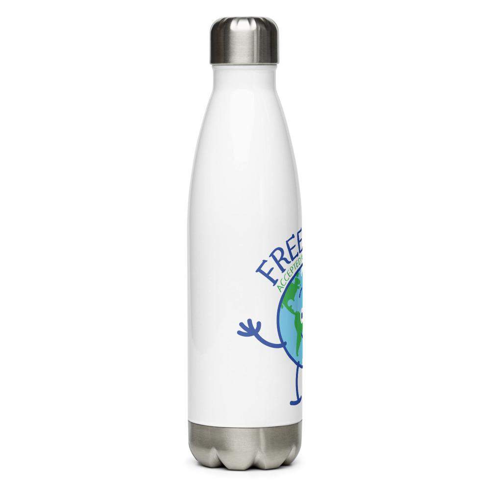 Planet Earth accepts free hugs all year round Stainless Steel Water Bottle-Stainless steel water bottle
