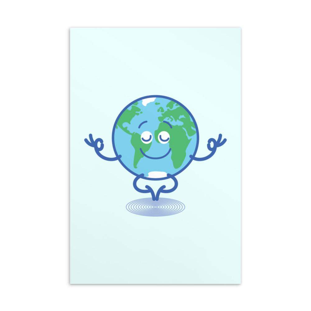 Happy Earth in deep meditation Standard Postcard-Standard postcards