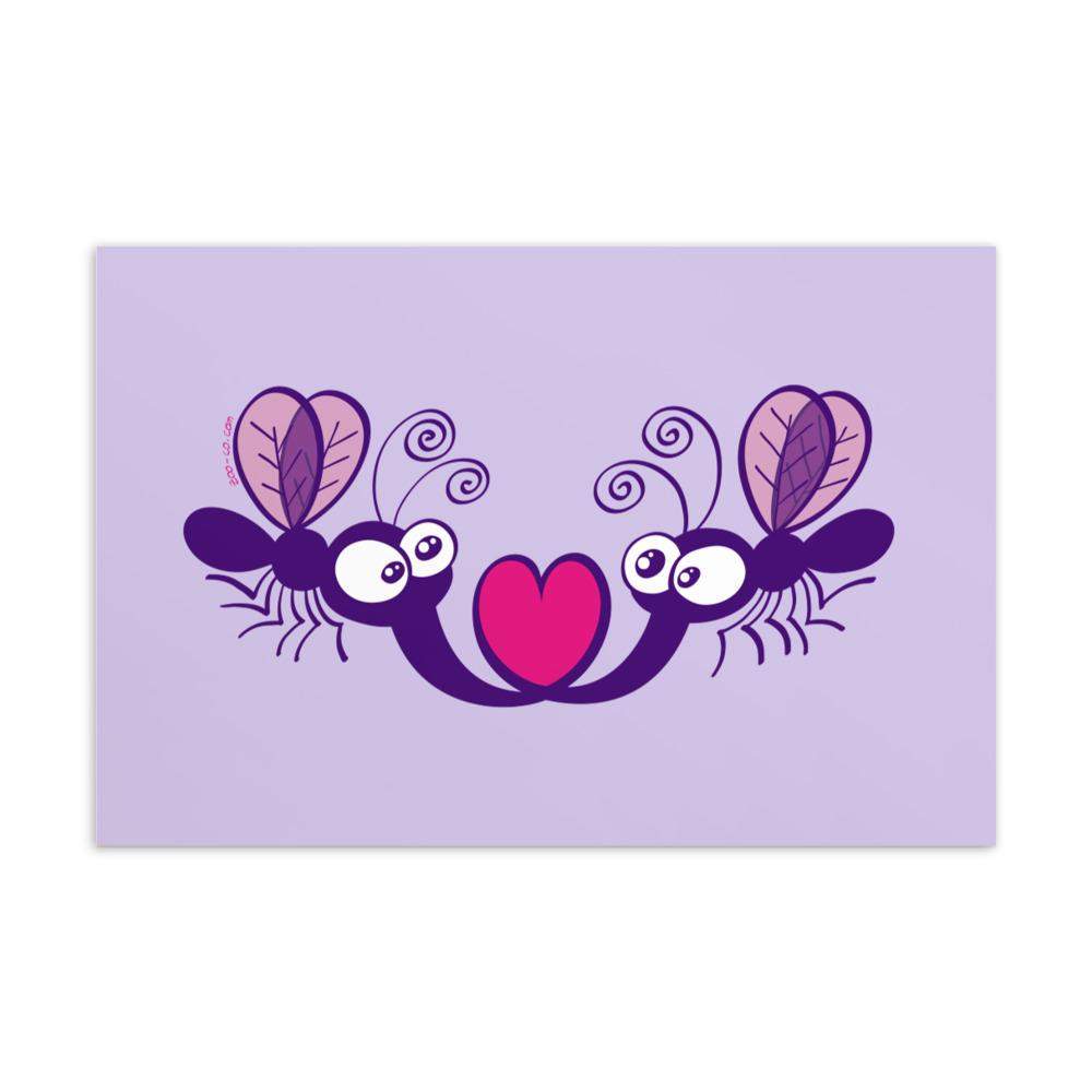 Cute mosquitoes falling in love Standard Postcard-Standard postcards