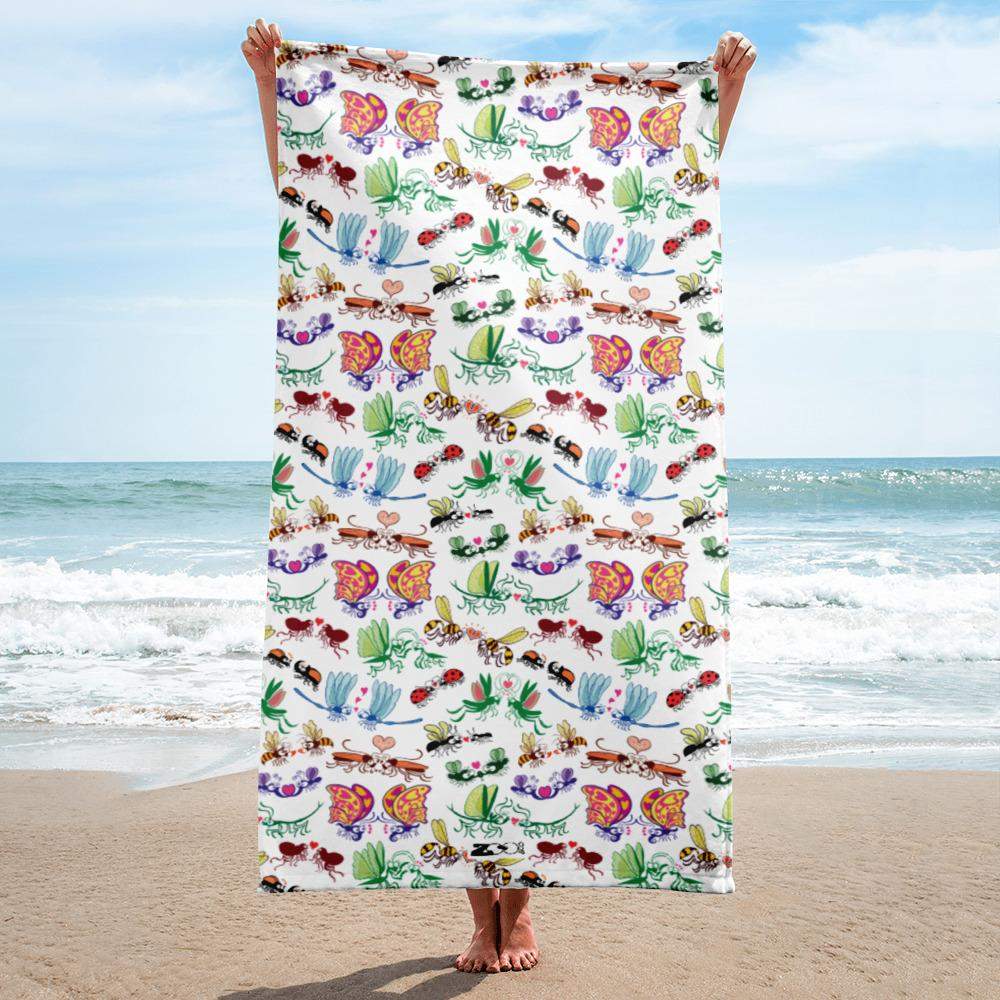 Cool insects madly in love Towel-All-over sublimation towels