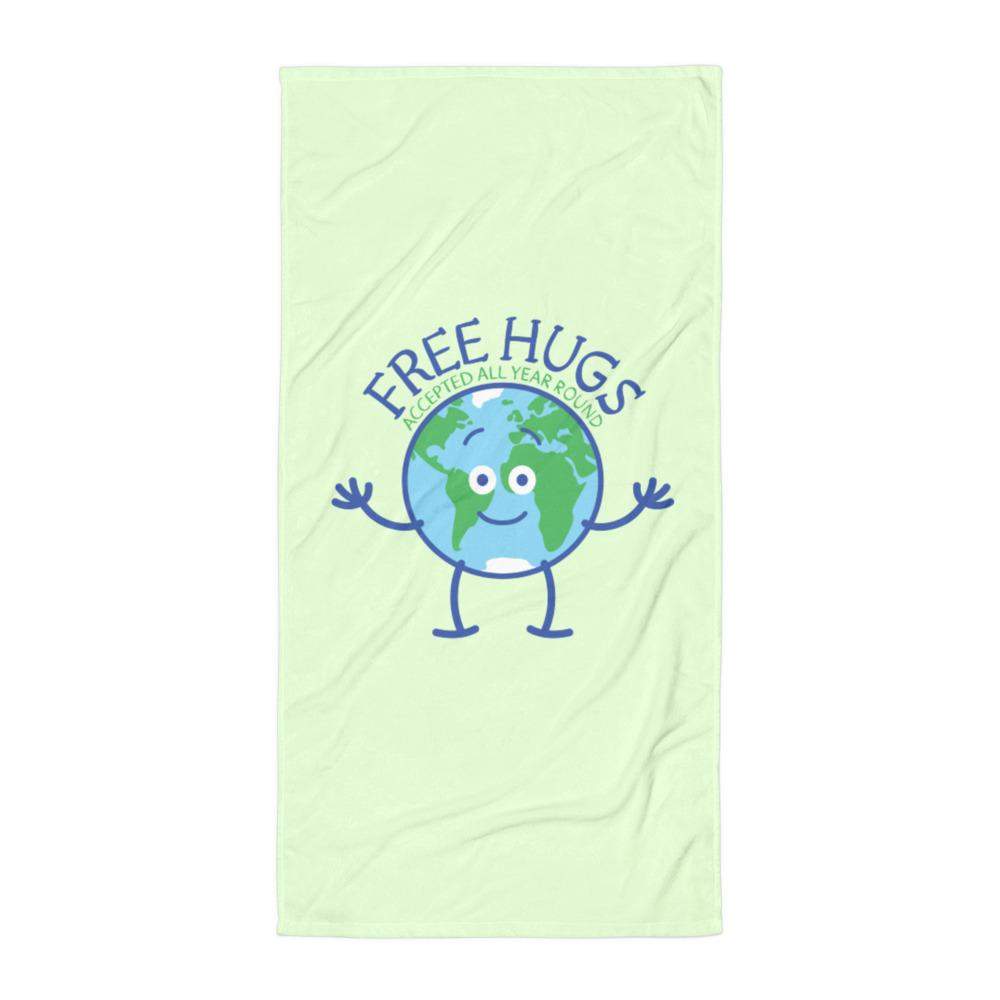 Planet Earth accepts free hugs all year round Towel-All-over sublimation towels
