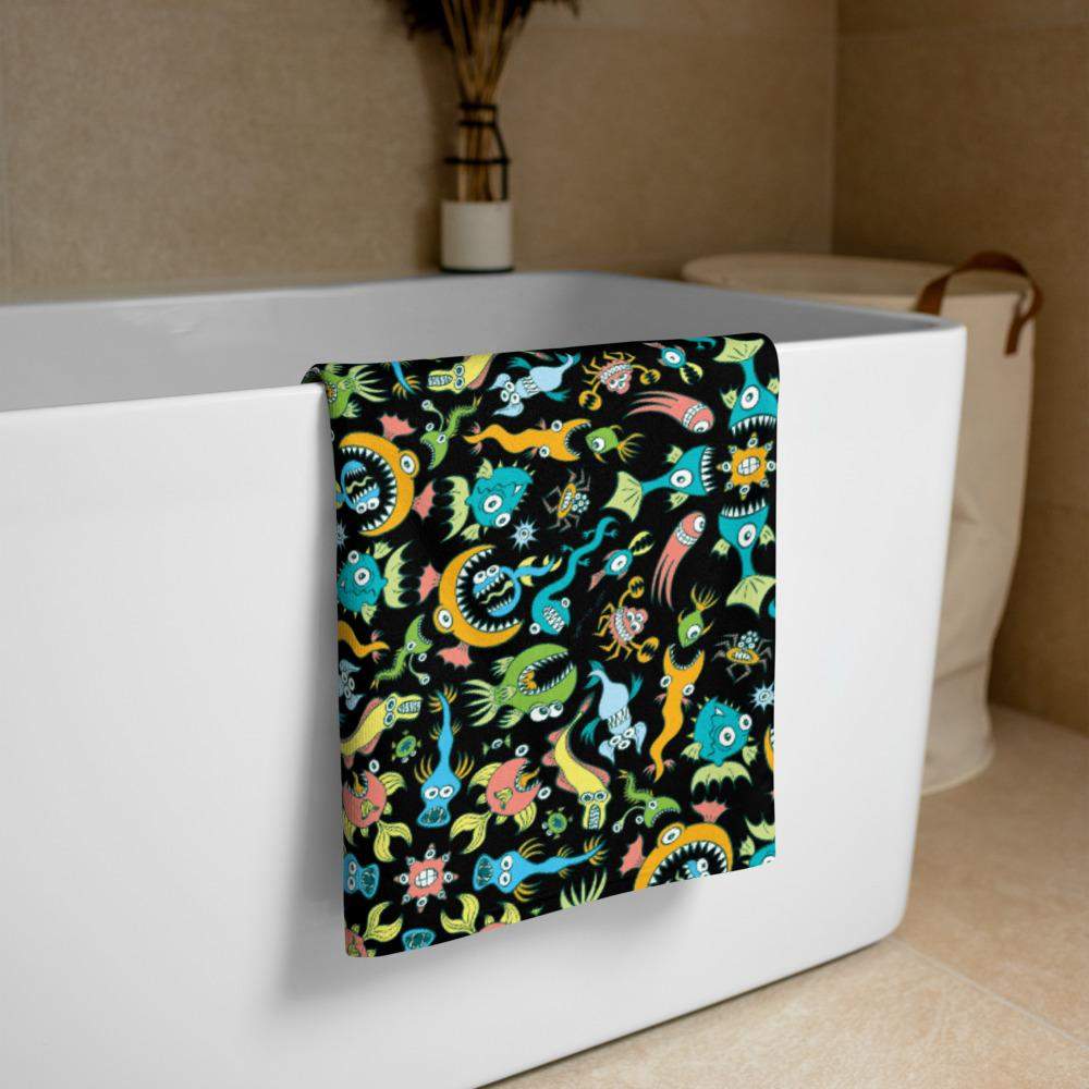 Sea creatures pattern design Towel-All-over sublimation towels