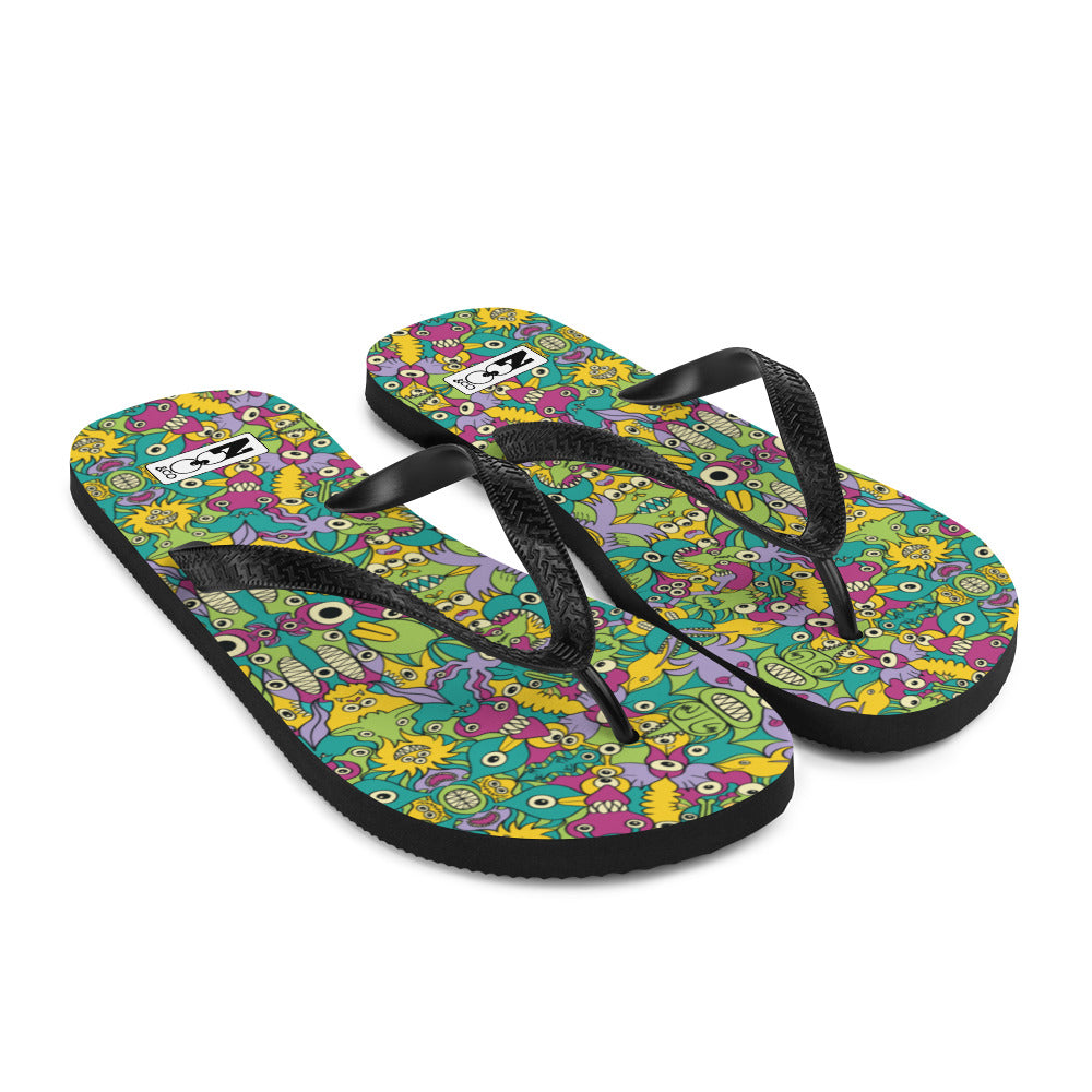 It's life but not as we know it pattern design Flip-Flops. Overview