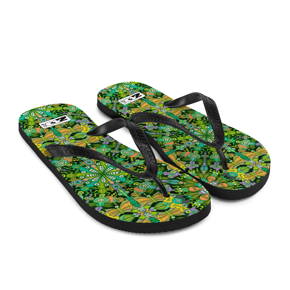 Only for true insects lovers pattern design Flip-Flops. Overview