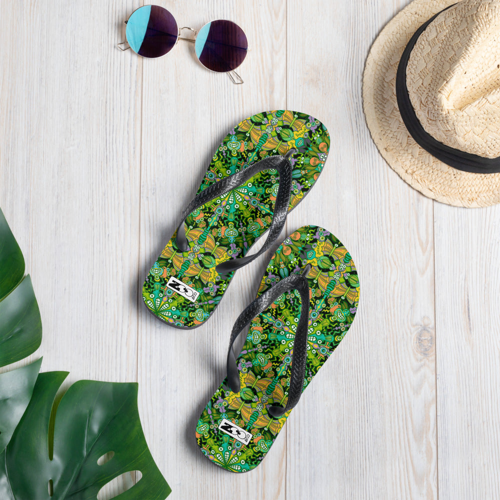 Only for true insects lovers pattern design Flip-Flops. Lifestyle