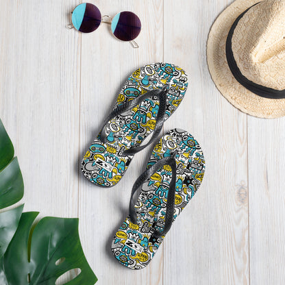 Discover a whole Doodle world in Lost city Flip-Flops. Lifestyle