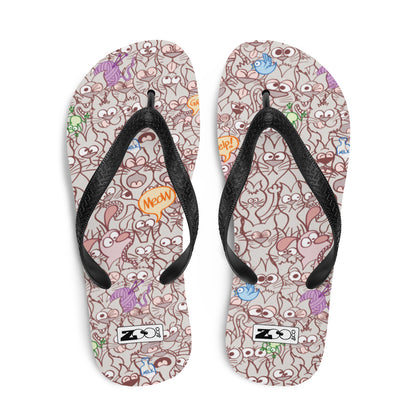 Exclusive design only for real cat lovers Flip-Flops. Top view