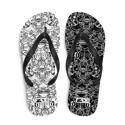 The Powerful Dark Side of the Doodle World Flip-Flops. Top view