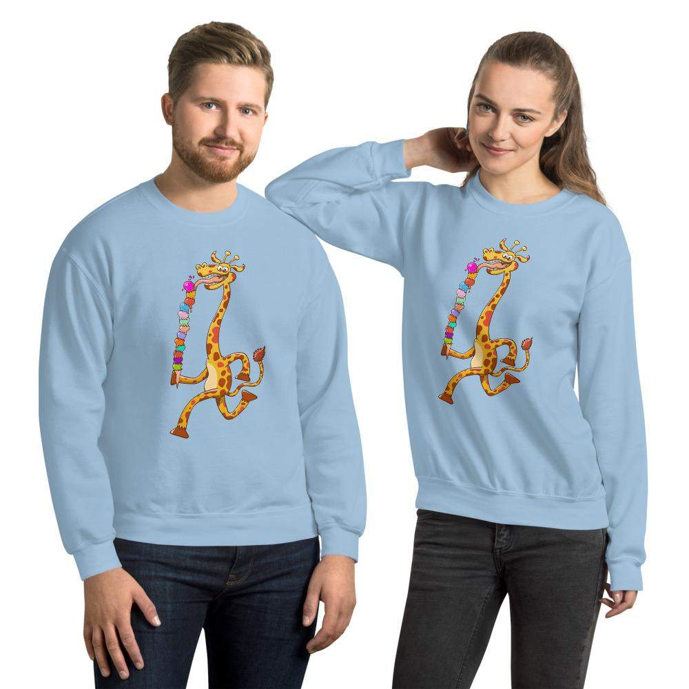 Cool giraffe eating ice cream Unisex Sweatshirt-Unisex sweatshirts