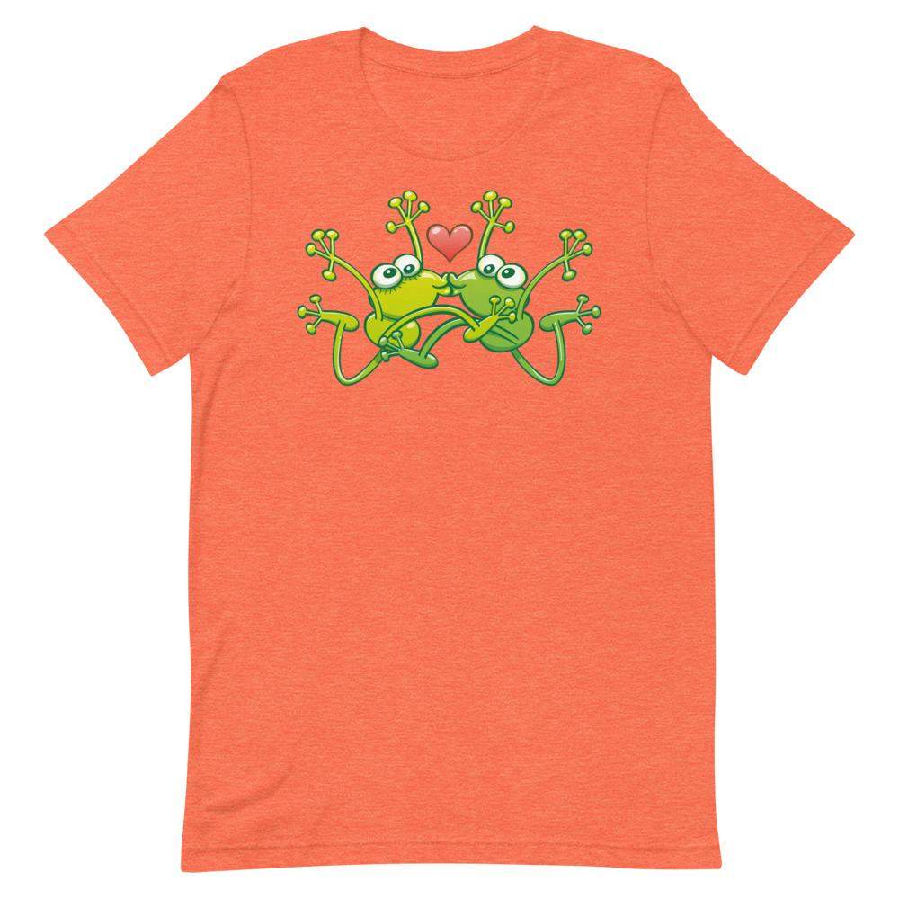 Frogs madly in love kissing sweetly Short-Sleeve Unisex T-Shirt-On sale,Short-Sleeve Unisex T-Shirts