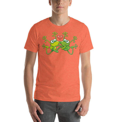 Frogs madly in love kissing sweetly Short-Sleeve Unisex T-Shirt-On sale,Short-Sleeve Unisex T-Shirts