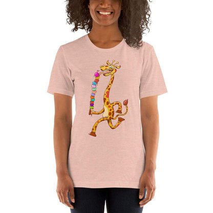 Cool giraffe eating ice cream Short-Sleeve Unisex T-Shirt-Short-Sleeve Unisex T-Shirts