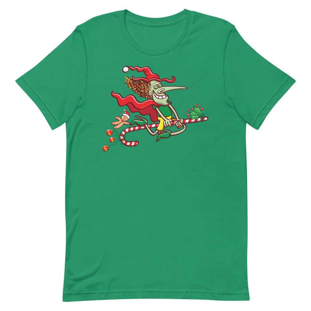 Mischievous witch having fun at Christmas Short-Sleeve Unisex T-Shirt-On sale,Short-Sleeve Unisex T-Shirts