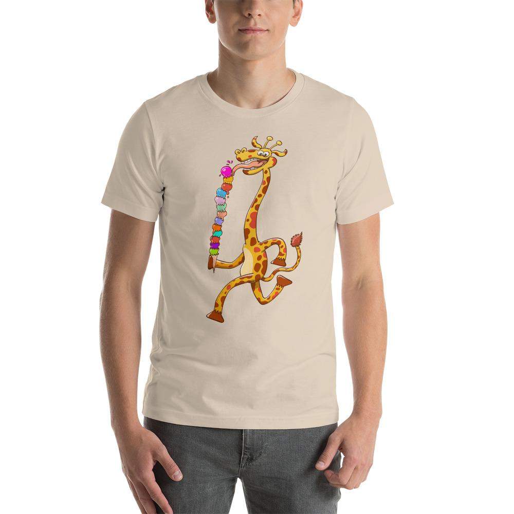 Cool giraffe eating ice cream Short-Sleeve Unisex T-Shirt-Short-Sleeve Unisex T-Shirts