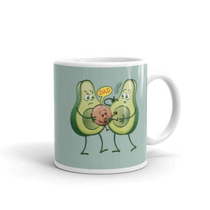 Avocado halves in trouble for paternity recognition White glossy mug-White glossy mugs
