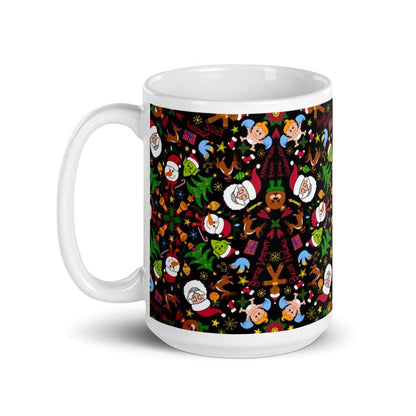 The joy of Christmas pattern design White glossy mug-White glossy mugs