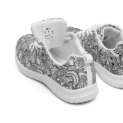 Fill your world with cool Doodles Women’s athletic shoes. Back view