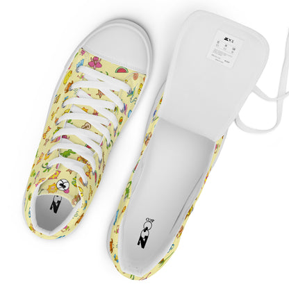 Enjoy happy summer pattern design Women’s high top canvas shoes. Zoo&co branded shoes