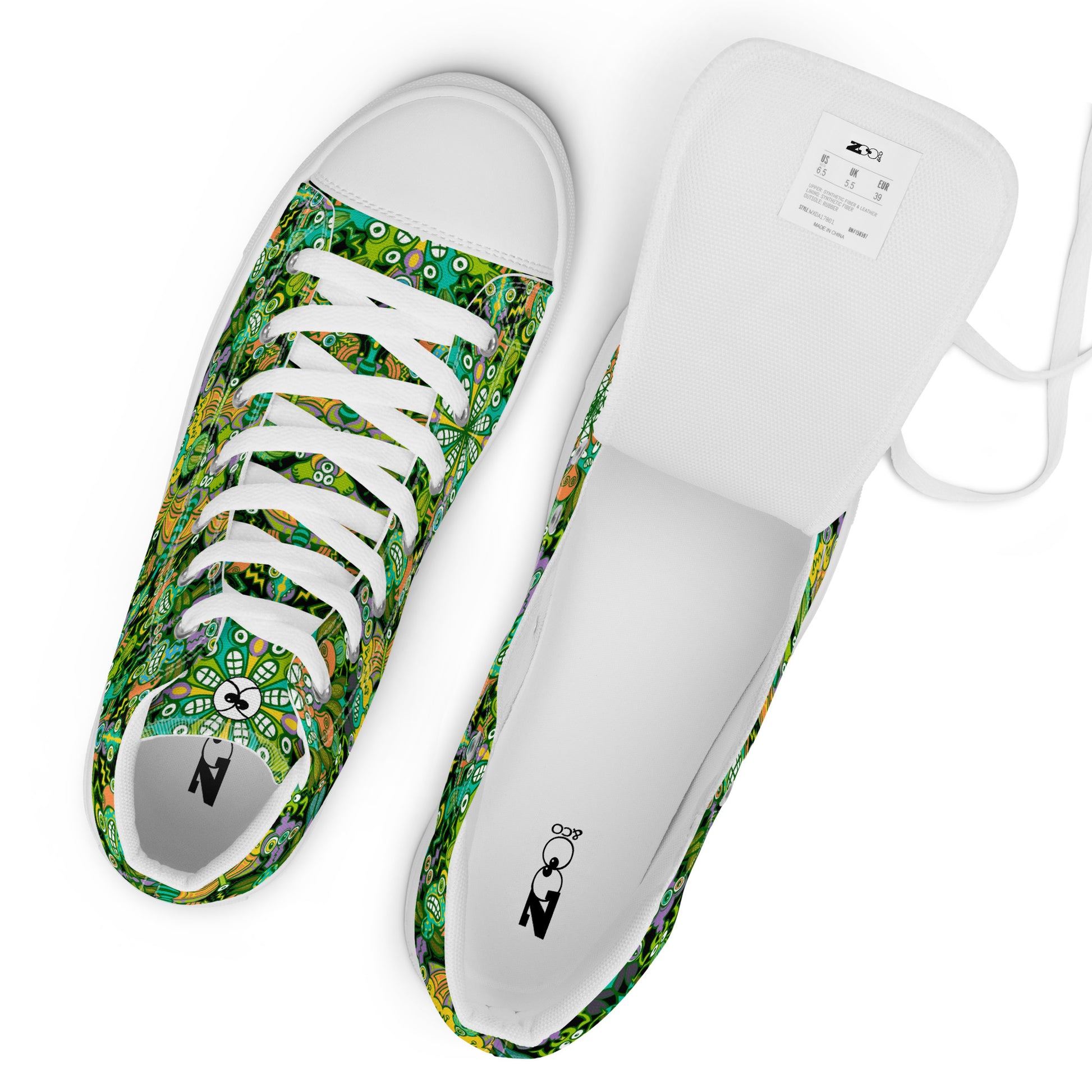 Only for true insects lovers pattern design Women’s high top canvas shoes. Zoo&co branded shoes