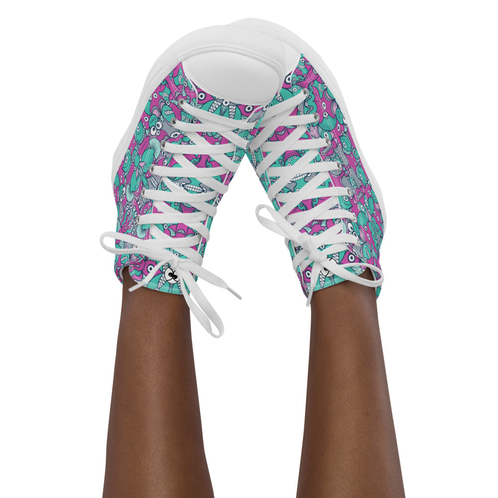 Sea creatures from an alien world Women’s high top canvas shoes. Lifestyle