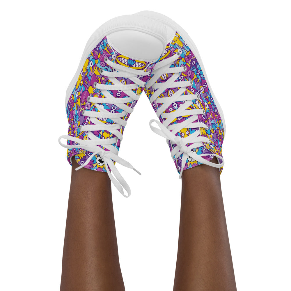 Doodle art compulsion is out of control Women’s high top canvas shoes. Lifestyle
