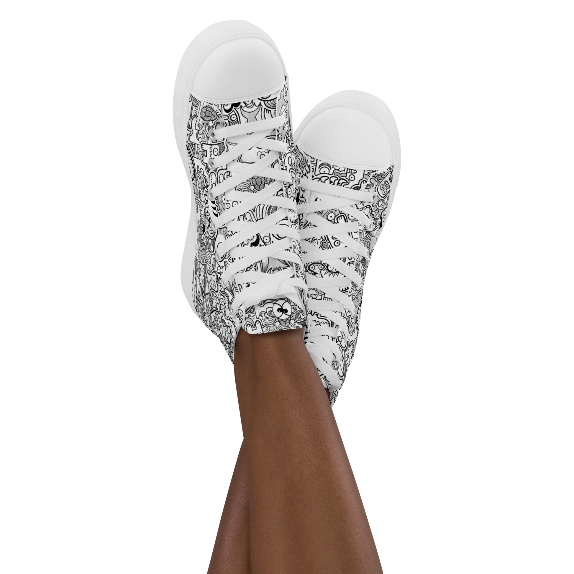 Fill your world with cool doodles Women’s high top canvas shoes. Lifestyle
