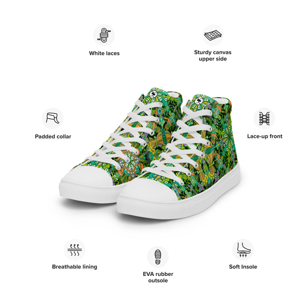 Only for true insects lovers pattern design Women’s high top canvas shoes. Specifications