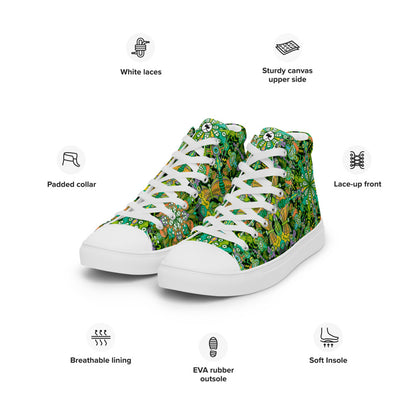 Only for true insects lovers pattern design Women’s high top canvas shoes. Specifications