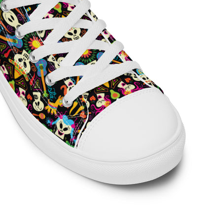 Day of the dead Mexican holiday Women’s high top canvas shoes. Product detail