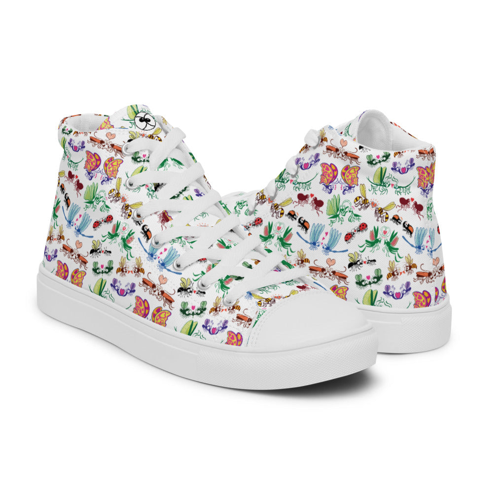 Cool insects madly in love Women’s high top canvas shoes. Overview