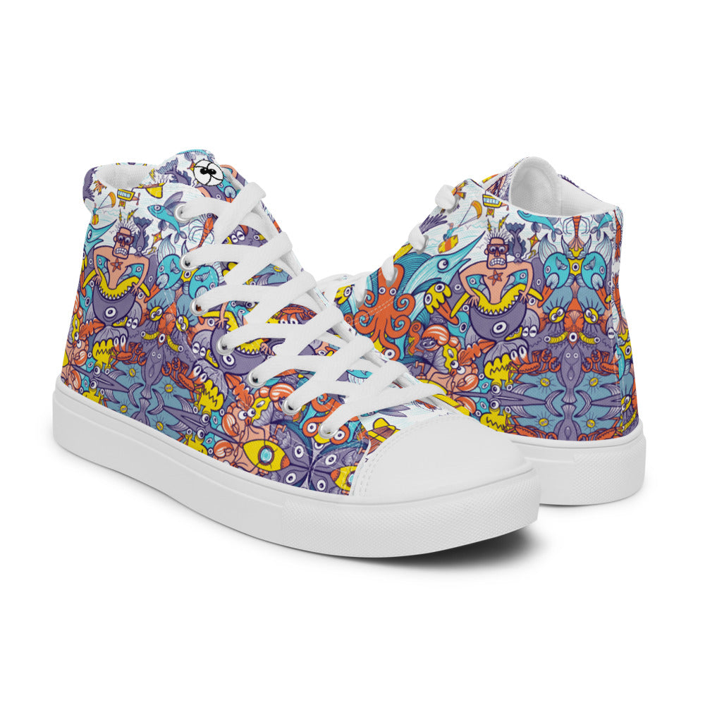 Ready for adventure this summer? Women’s high top canvas shoes. Overview