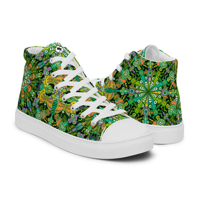 Only for true insects lovers pattern design Women’s high top canvas shoes. Overview