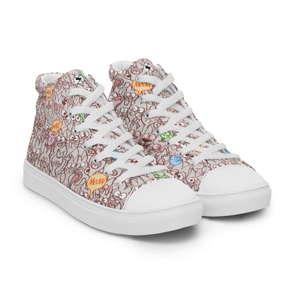 Exclusive design only for real cat lovers Women’s high top canvas shoes. Overview