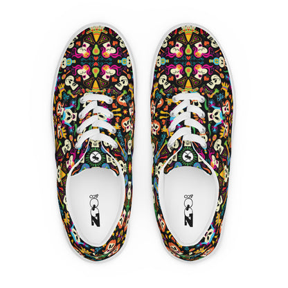Day of the dead Mexican holiday Women’s lace-up canvas shoes. Top view