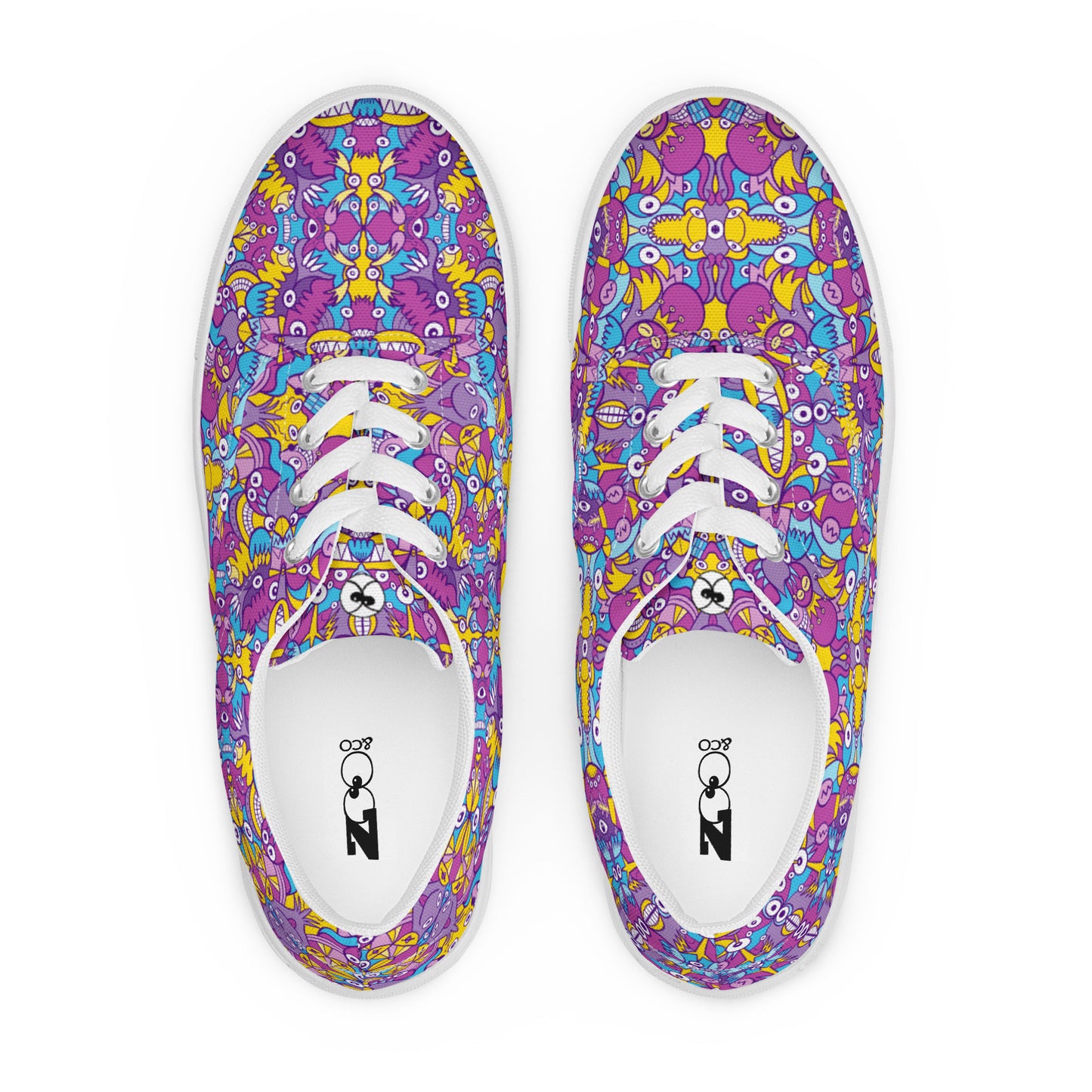 Doodle art compulsion is out of control Women’s lace-up canvas shoes. Top view